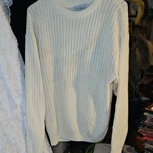 Sun River Men's Ivory Crewneck Sweater